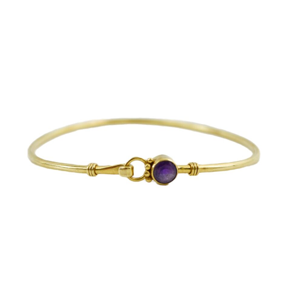 Gold amethyst stone bangle #217-81